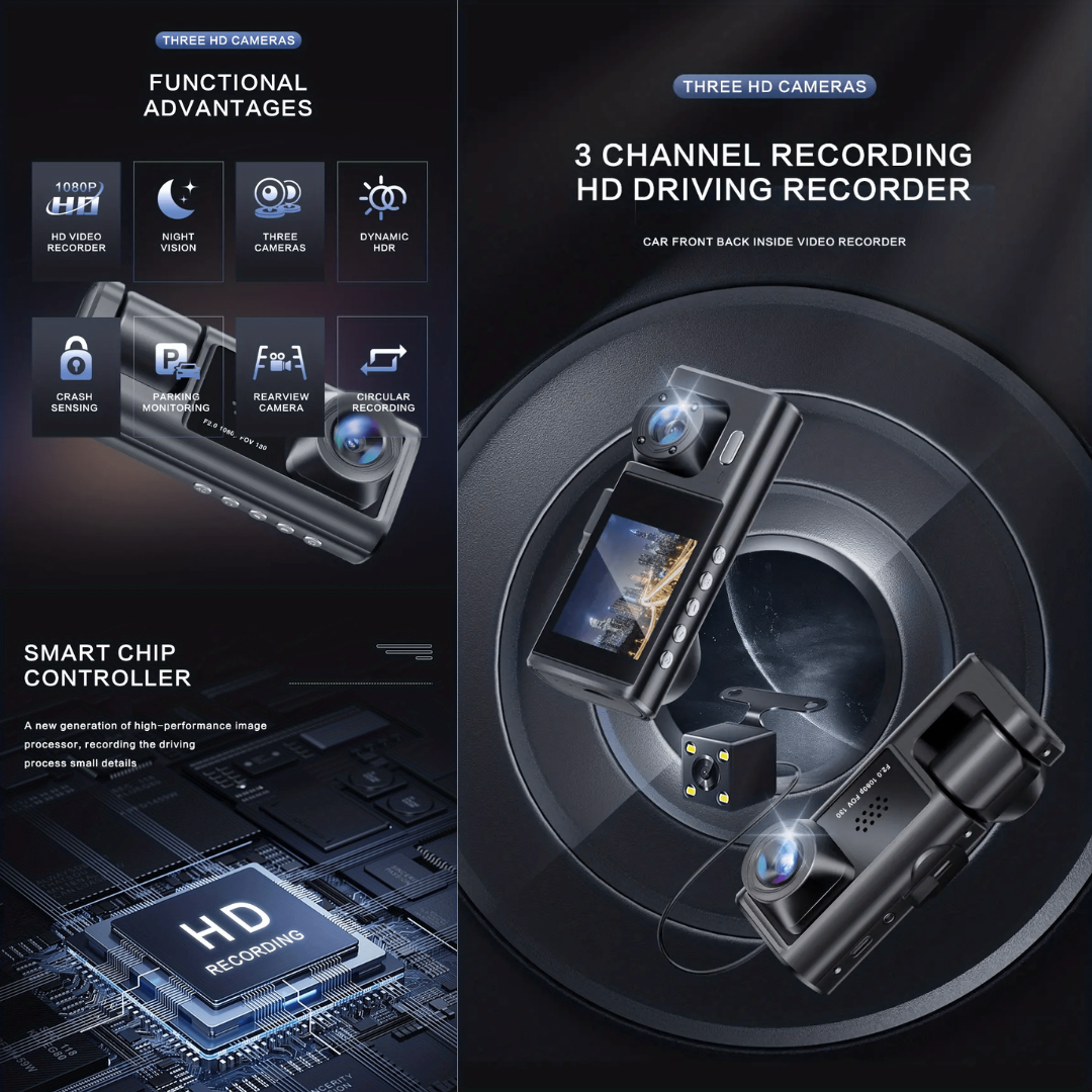Front, Rear & Interior High Definition Dash Camera