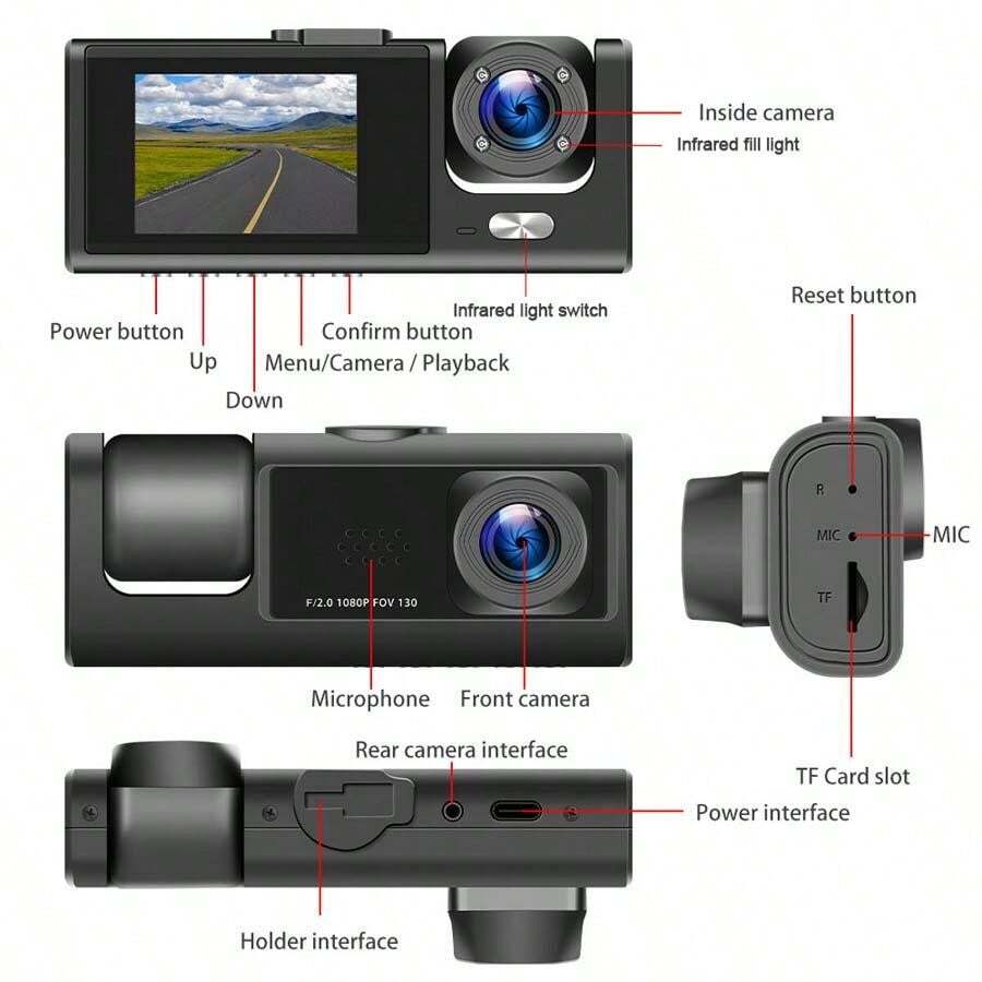 Front, Rear & Interior High Definition Dash Camera